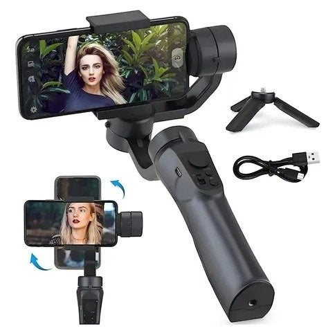Gimbal Estabilizador Camara Automático Para Celular Bluetooth Con Trípode SR0014