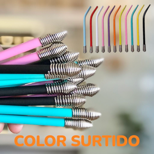 10 Unidades De Bombilla Mate Color Surtido De Metal 15CM B6