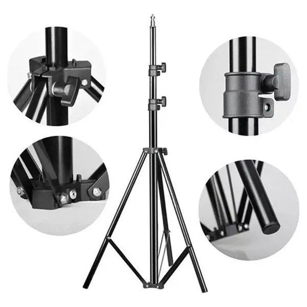 Trípode Fotografía 2.10 Metros Para Iluminación Aro Luz Led 1552