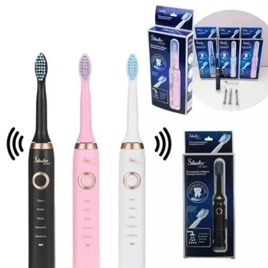 Cepillo Electrónico De Dientes Con 3 Repuestos Recargable USB SK-601