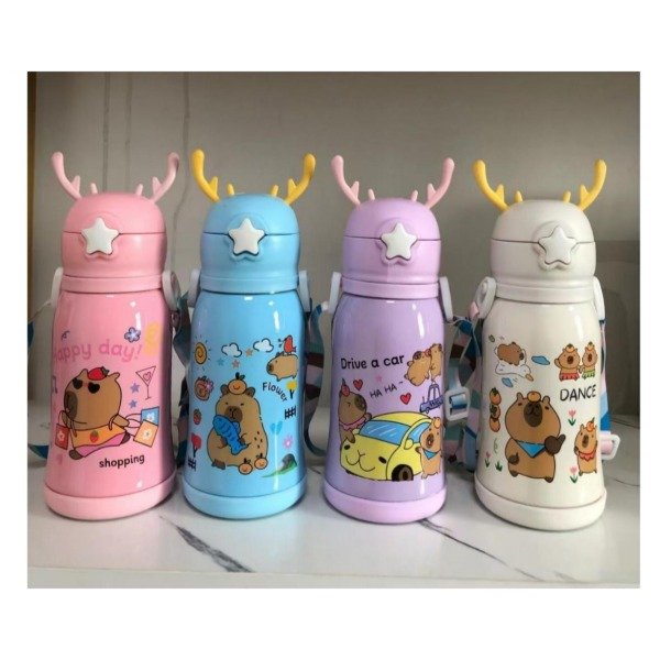 Botella Termica Acero Inoxidable 500ML Con Sorbete Y Tirita Capibara 00762