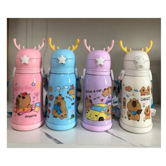 Botella Termica Acero Inoxidable 500ML Con Sorbete Y Tirita Capibara 00762