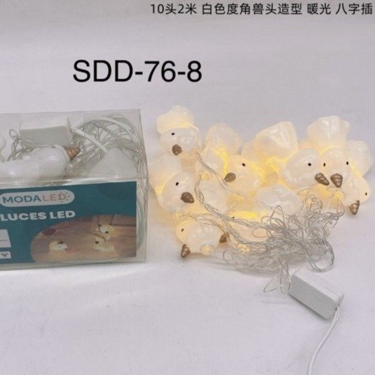 Luces Led Navideña Guirnalda Unicornio 2M Enchufe Blanco Cálido