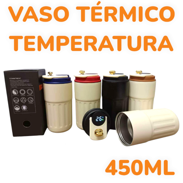 Vaso Térmico Acero Con Temperatura Y Correa 450ML Stanley WU308