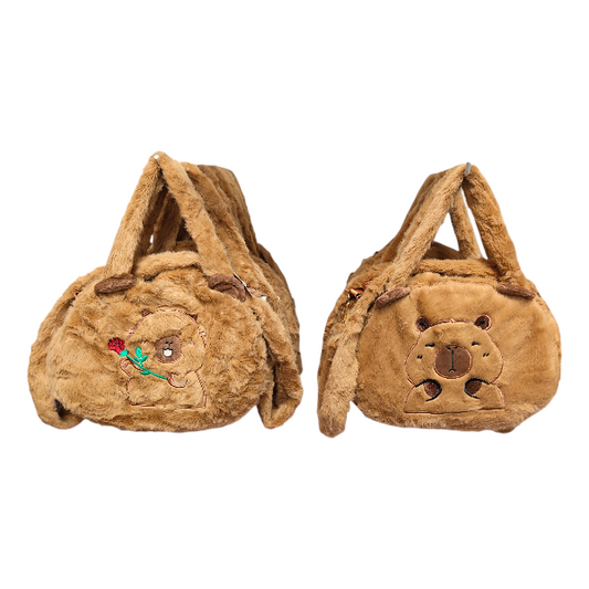 Cartera De Capibara Peluche 25x20CM Con Tira Larga