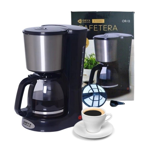 Cafetera Eléctrica De Goteo Con Pava Vidrio Maquina De Café 12 Pocillos OR-13