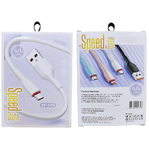 Cable USB A TipoC 6A 1M Speed Data XF-179
