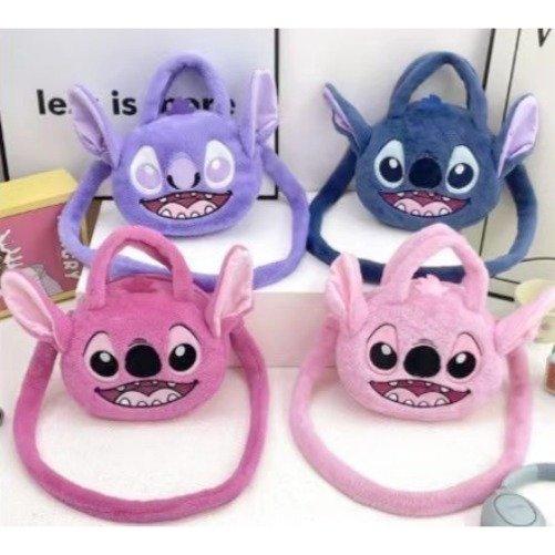 Cartera Con Pelusa Con Tira Diseño Stitch 28x20CM 2510121