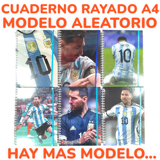 Cuaderno Rayado A4 80 Hojas 30x21.5 CM Con Diseño AFA Q2