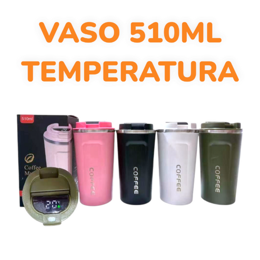 Vaso Térmico Acero 510ML Con Temperatura Táctil Coffee MK-510