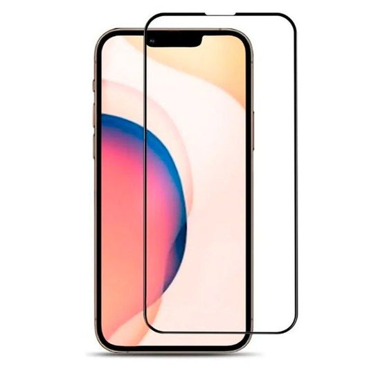 Cajita De 10 Unidades De Vidrios Templados Reforzados 9D Con Borde Negro iPhone