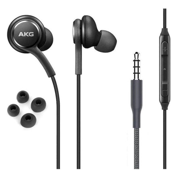 Auricular Con Cable Mano Libre Cable Mallado AKG Negro S10 Entrada 3.5MM AG-01