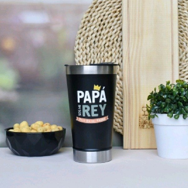 Vaso Acero Inoxidable 502ML Día De Padre Con Tapa Y Sacacorcho YQ10045