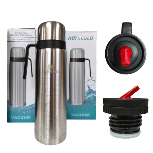 Termo Térmico Acero Inoxidable Media Manija 1000ML Plateado Stanley 84