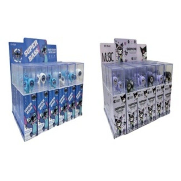 Auricular Chico Con Cable Portátil Diseño Infantil Stitch Kuromi EV-A40/60