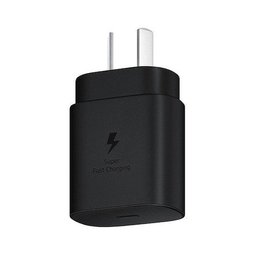 Cargador Cabeza TipoC 25W PD Carga Rápida Samsung Negro