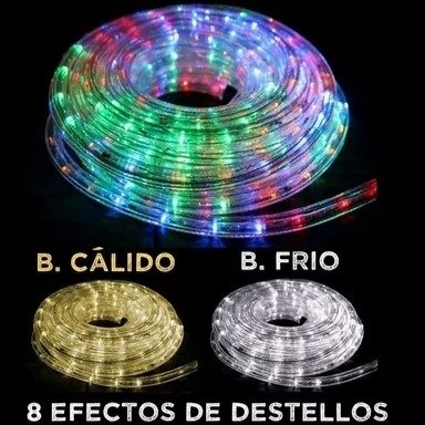 Manguera Luces Exterior 5M Enchufe Blanco Cálido/Frío/Multicolor