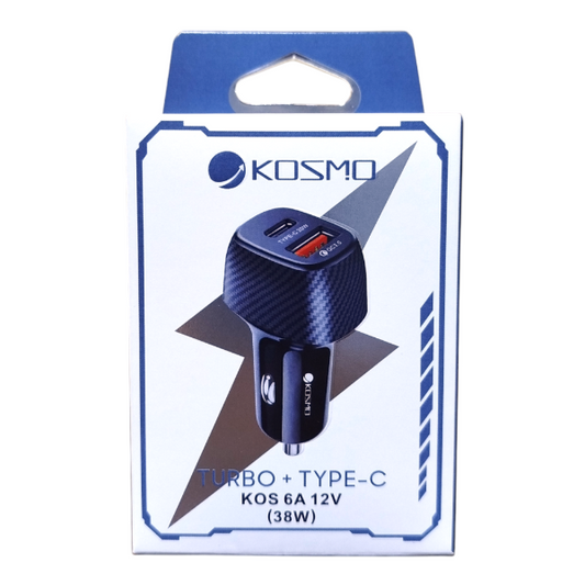 Cabezal De Cargador Para Auto USB TipoC 38W Kosmo 13