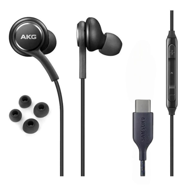 Auricular Con Cable Mano Libre Cable Mallado AKG Negro S10 Entrada TipoC AG-02