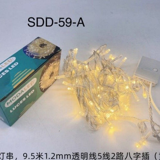 Luces Led Navideña Guirnalda 9M/15M Enchufe Blanco Cálido