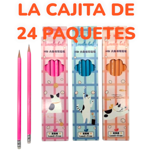 Set De 12 Lápices Lisas Con Goma 84266