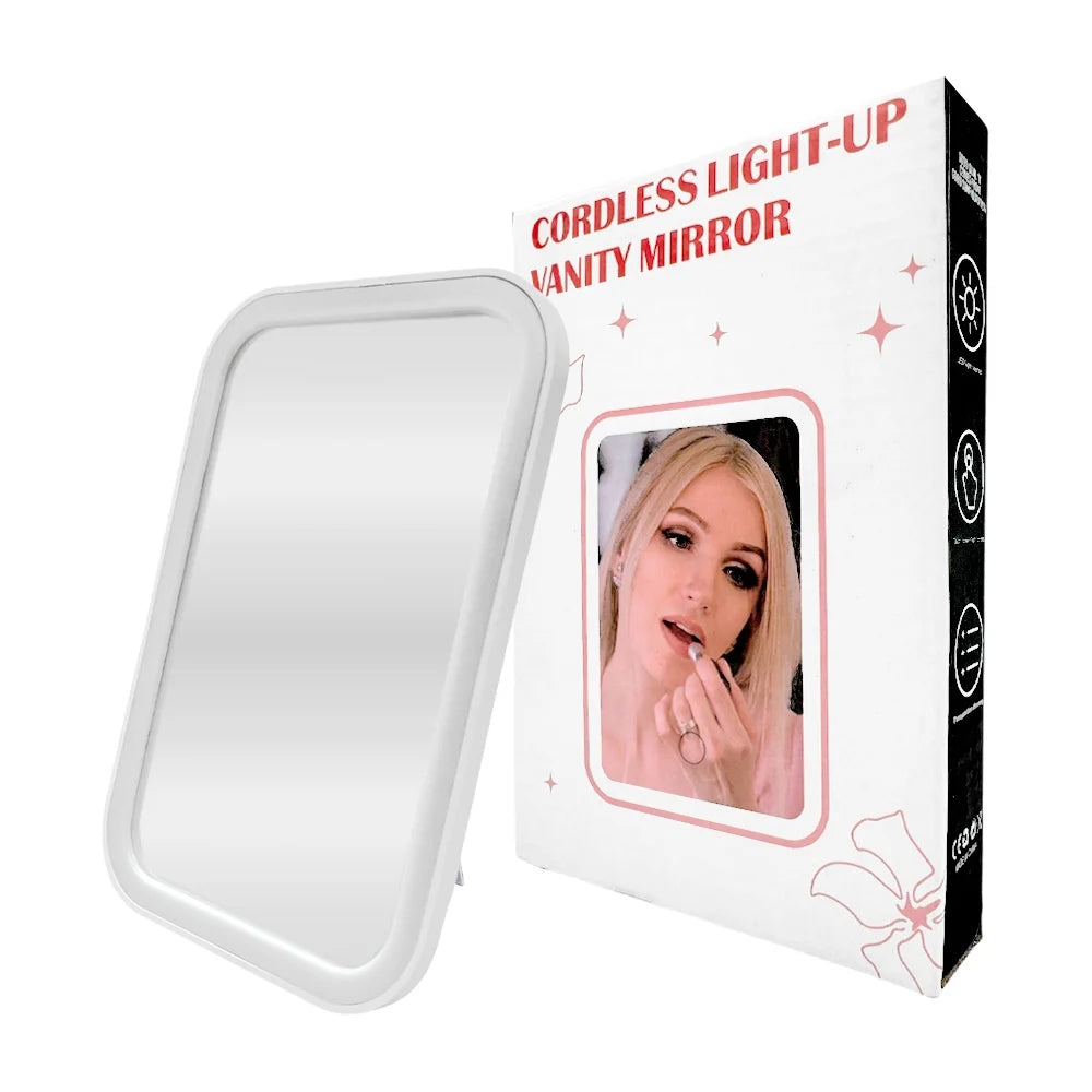 Espejo Con Luz LED Recargable USB 17x12CM Soporte Mesa XR-999