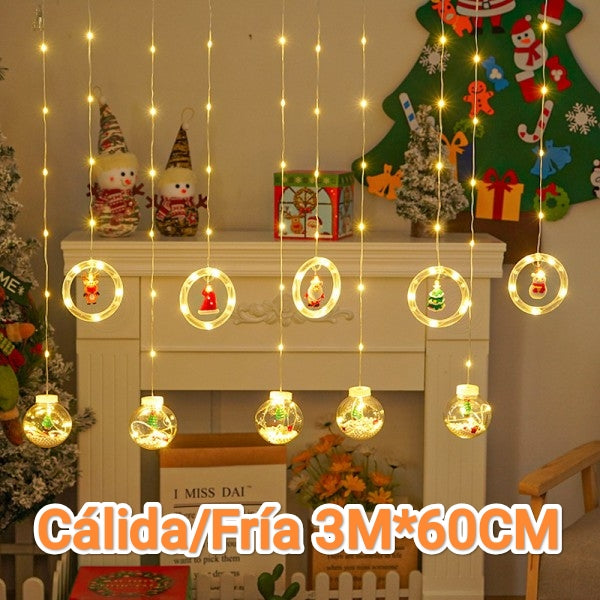 Cortinas De Luces Led Con Circulo Y Bola Enchufe 220V SDD-2542