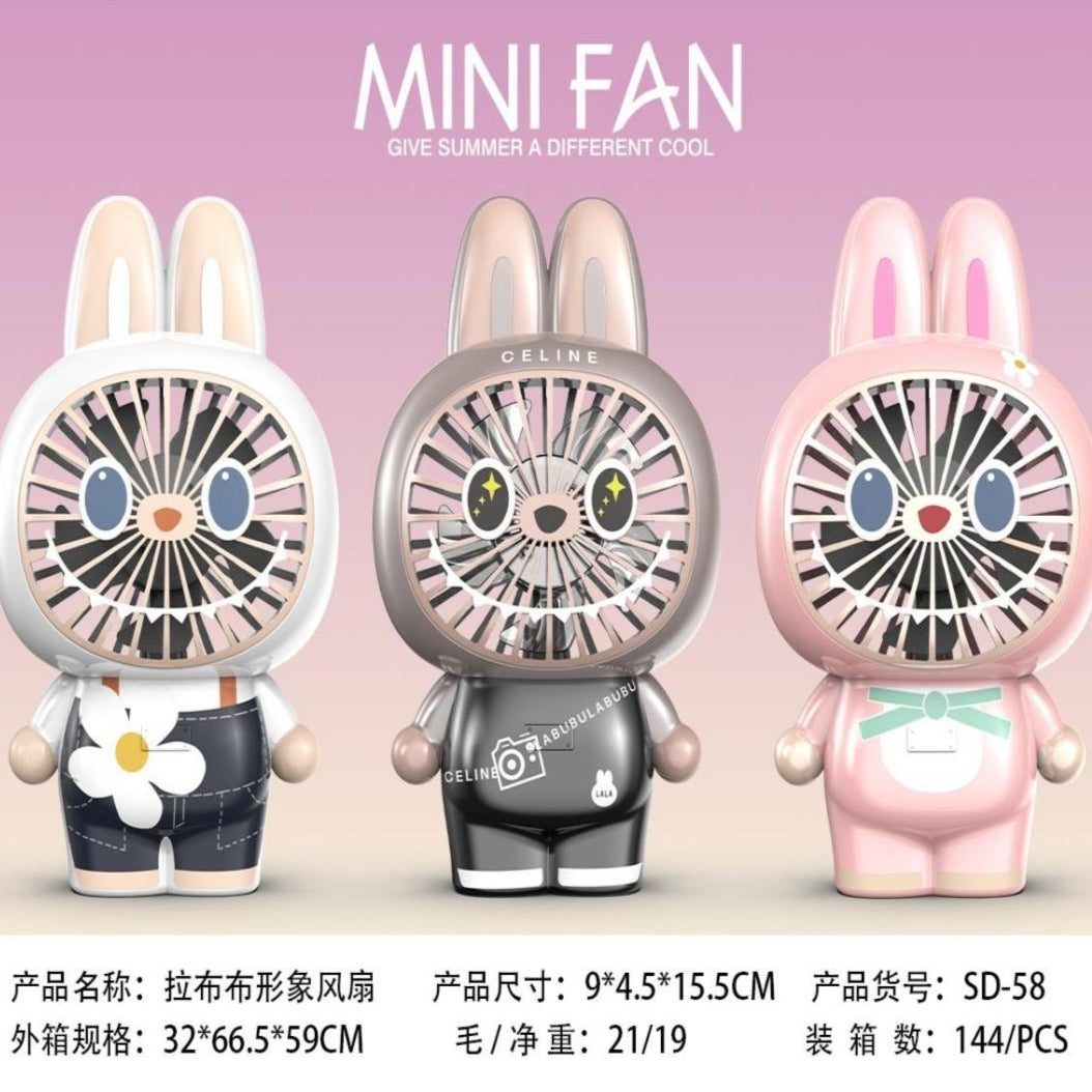 Ventilador De Mano Portátil Recargable USB Diseño Labubu SD-58