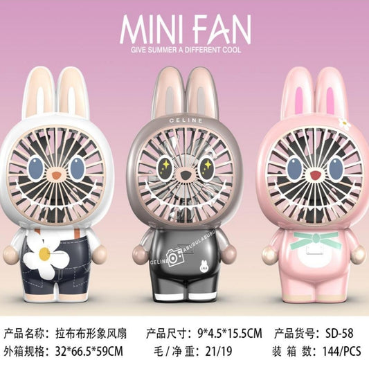 Ventilador De Mano Portátil Recargable USB Diseño Labubu SD-58