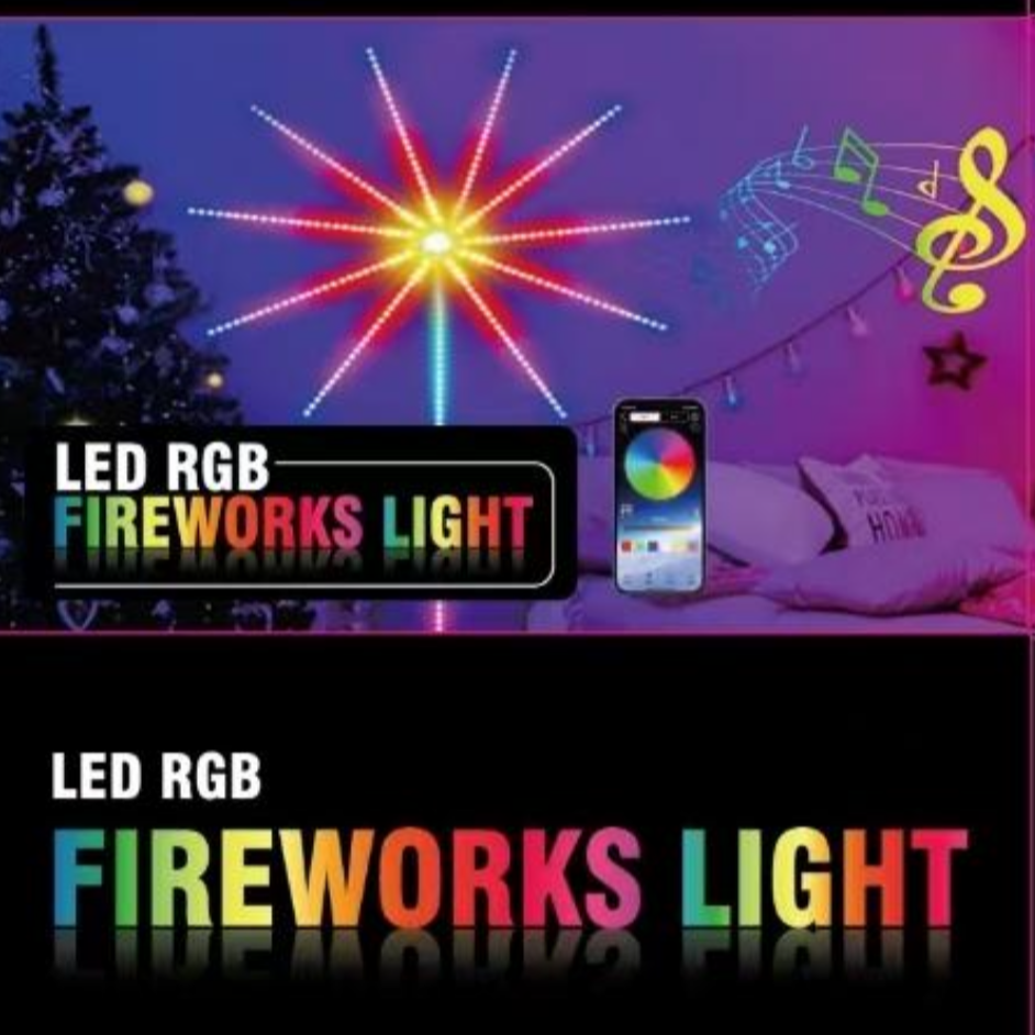 Tira Led Alambre RGB Fuego Artificial Bluetooh Audioritmic Control Remoto APP C-M9021