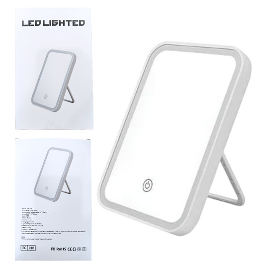 Espejo Con Luz LED Recargable USB 20x14CM YB-005