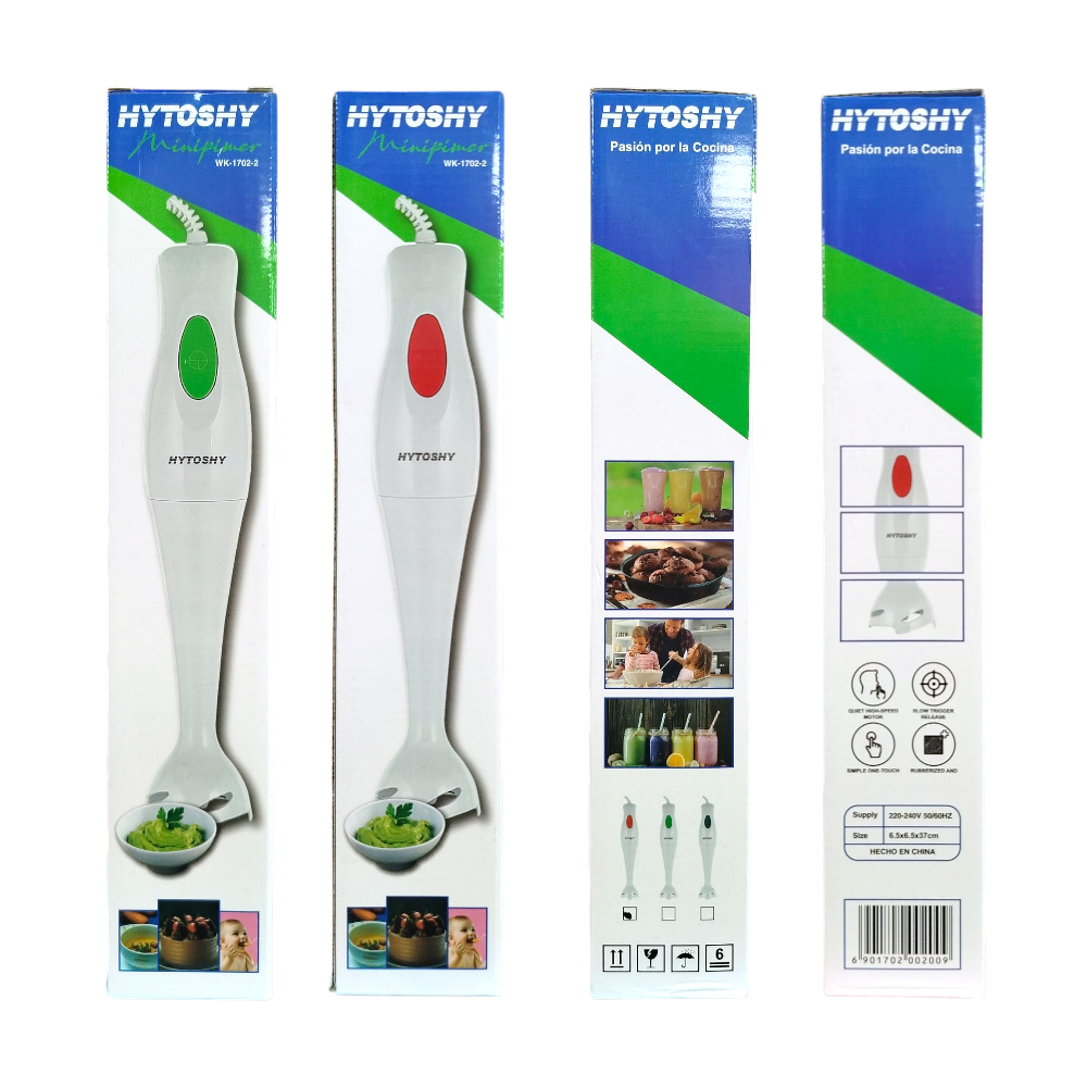 Licuadora Batidora De Mano Mixer Minipimer 300w 2 Cuchillas Hytoshy WK1702