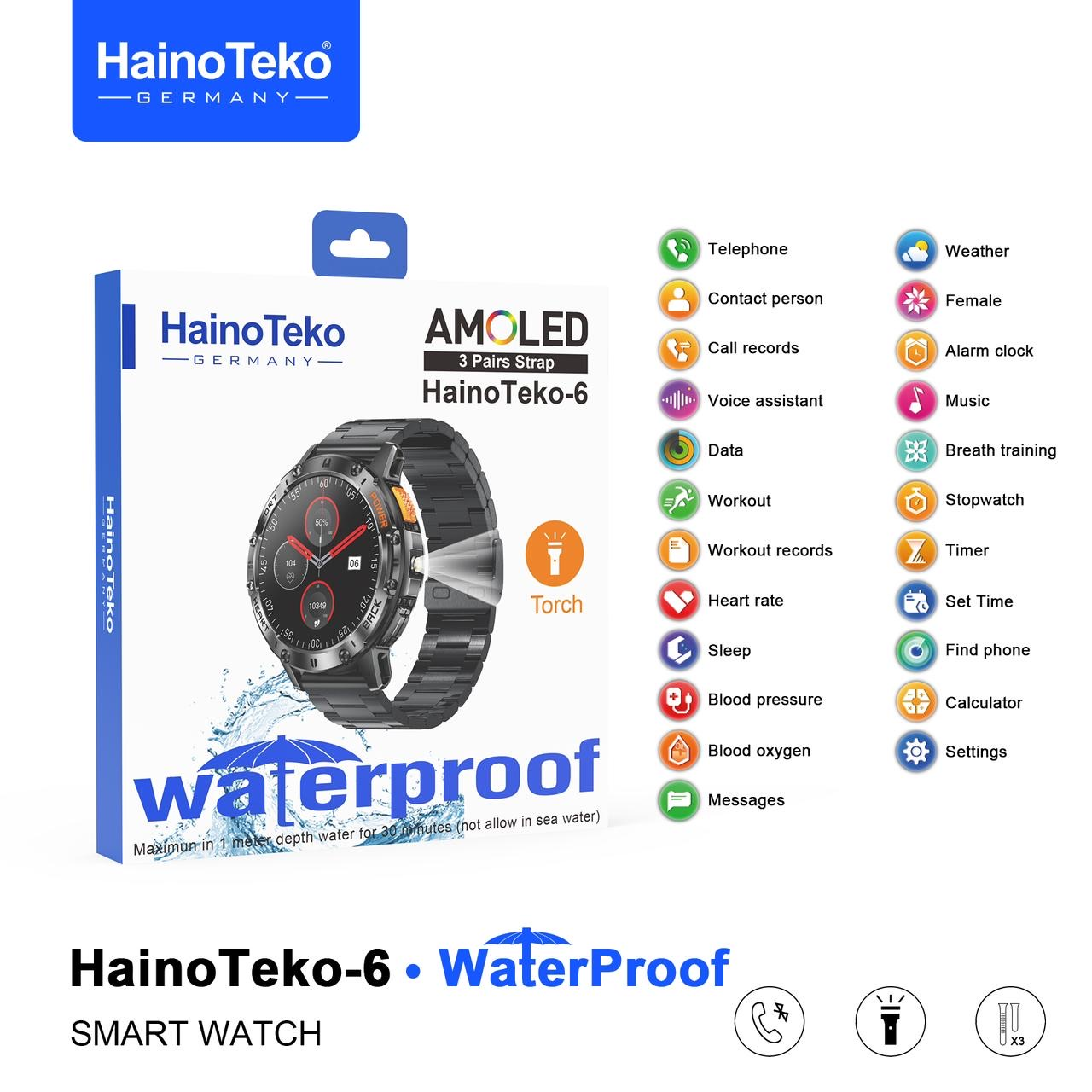 Reloj Smart Watch Inteligente HainoTeko Original Con APP Teko-6 (Detalles En Descripción)