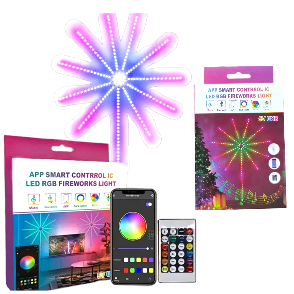 Tira Led Cinta RGB Fuego Artificial Bluetooh Audioritmic Control Remoto APP C-M9029