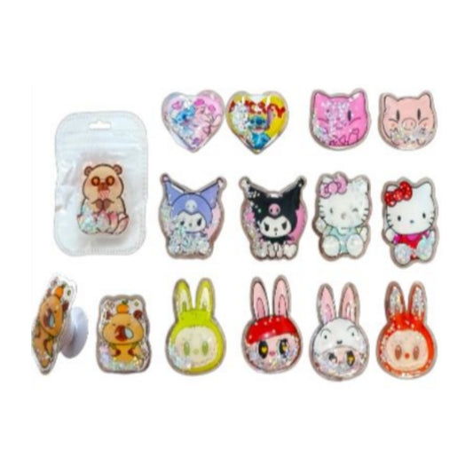 10 x Soporte Pop Socket Para Celular Con Brillo Personajes Surtido SS2