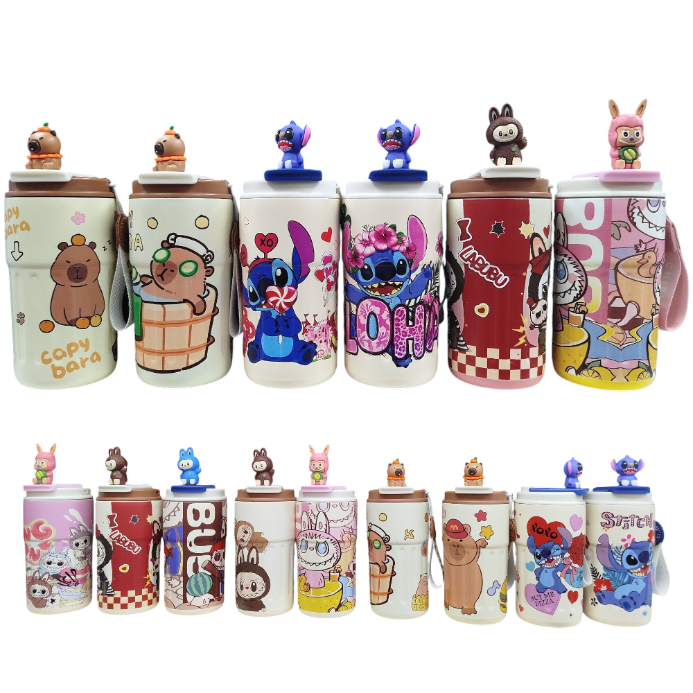 Vaso Térmico Acero Inoxidable 500ML Con Muñeco Y Tirita Diseño Infantil 550870