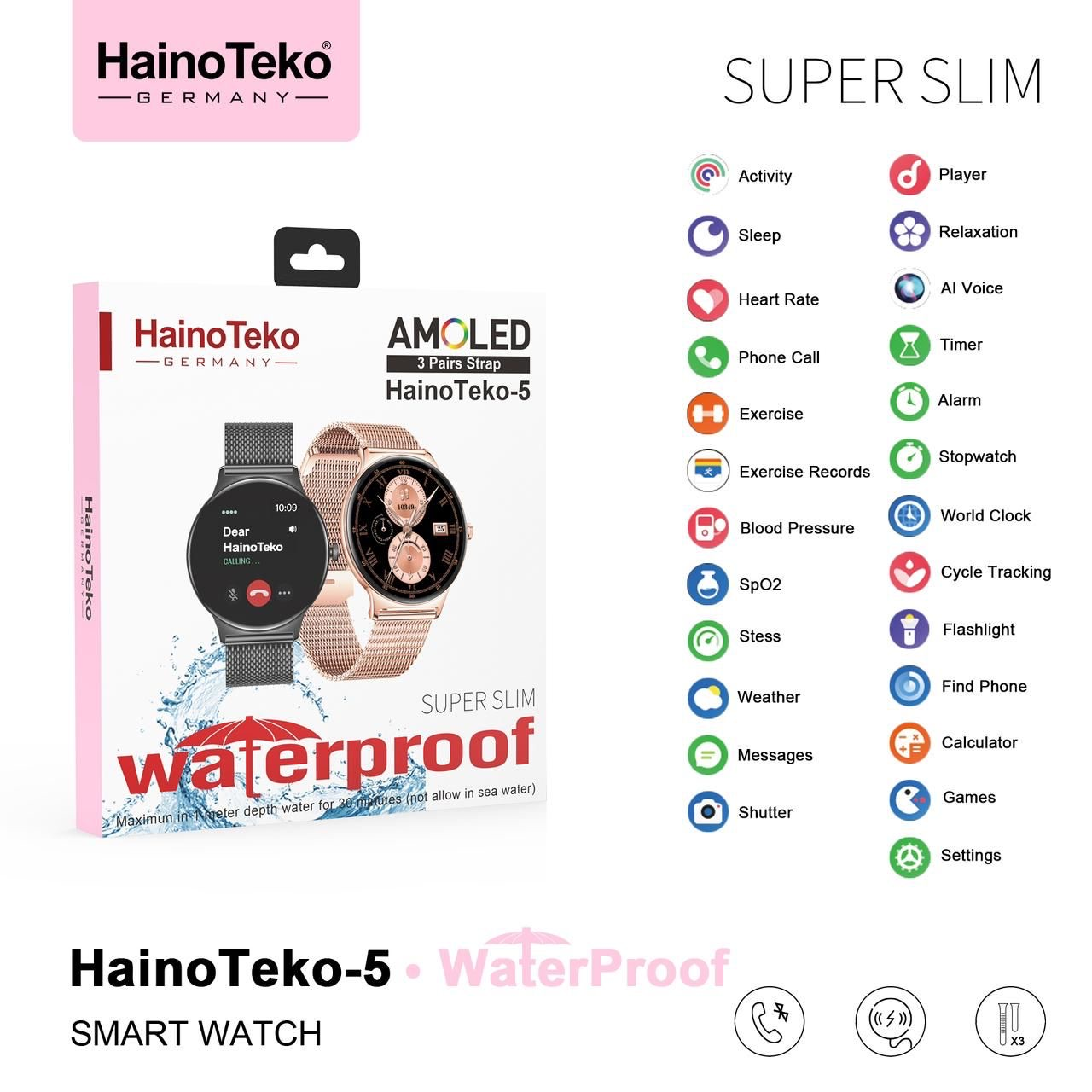 Reloj Smart Watch Inteligente HainoTeko Original Con APP Teko-5 (Detalles En Descripción)