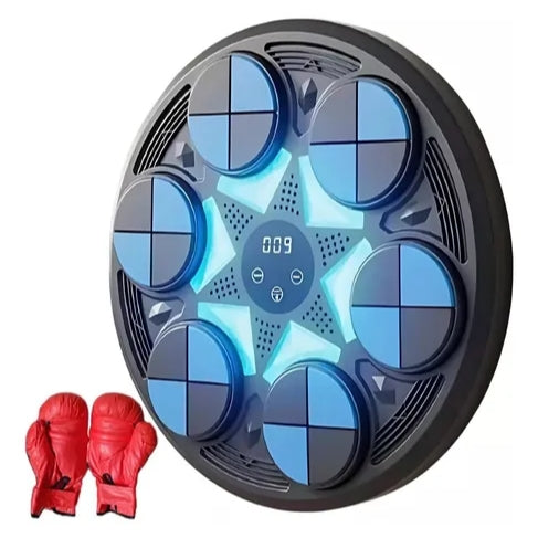 Equipo De Boxeo Dinámico De Musica Luz Electrónico Con Guantes 37x37x5CM EX0143