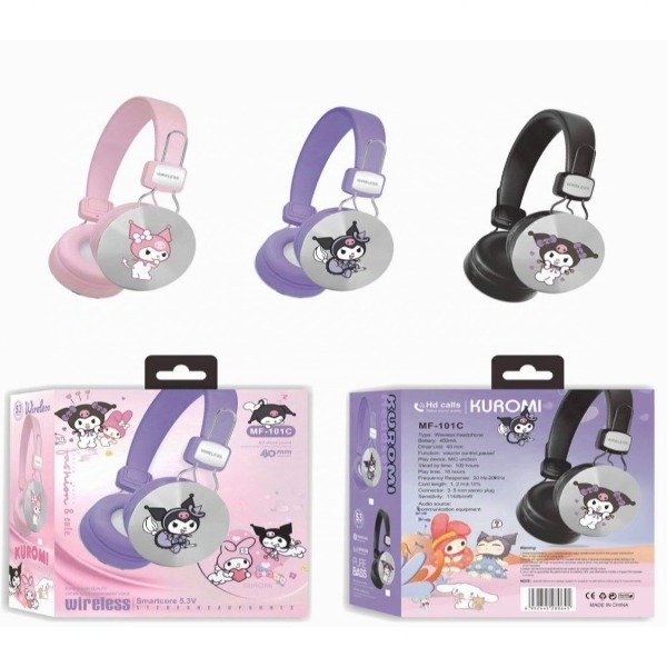 Auricular Inalámbrico Vincha Bluetooth Kuromi Infantil