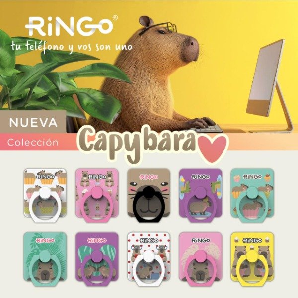 Cajita De 20 Unidades De Ringo Para Celular Diseño Capibara Ringo C3 1385