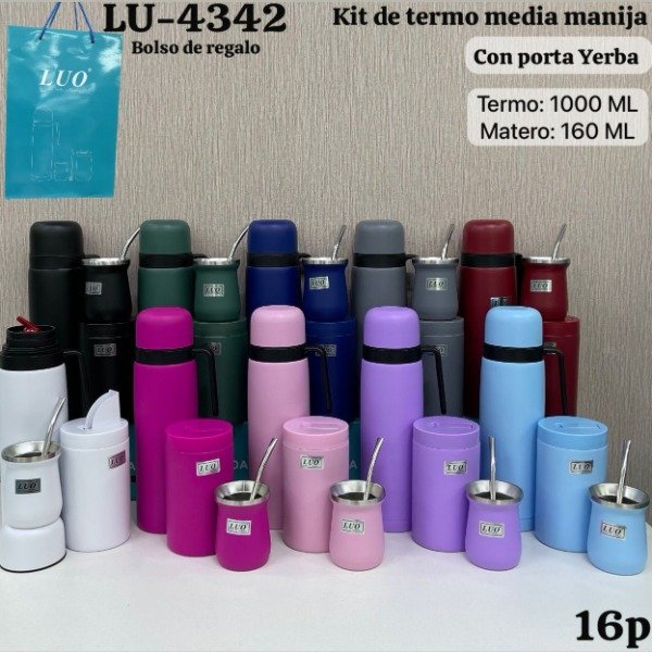 Kit Termo Térmico Acero 1000ML Con Matero Mate 160ML Stanley LU4342