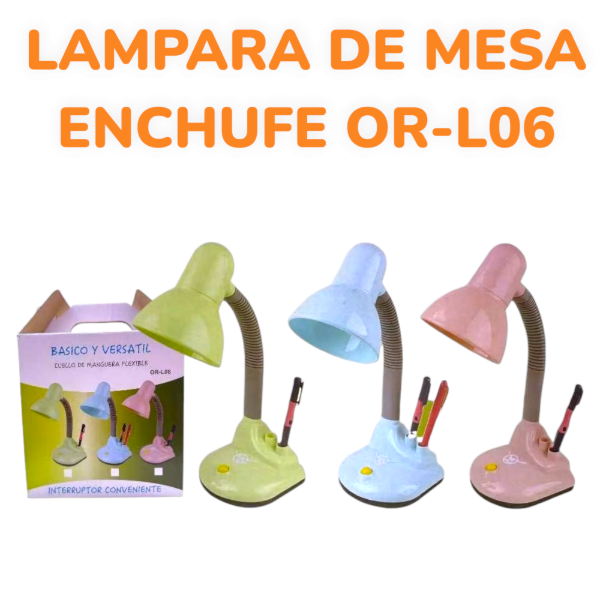 Lámpara De Mesa Enchufe Usa A Foco OR-L06