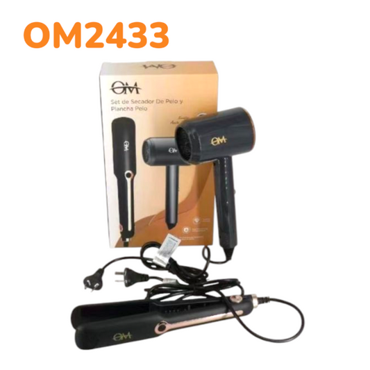 Set De Secador De Pelo Y Plancha De Pelo 2 en 1 OM2433