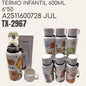 Termo Térmico Acero Inoxidable 600ML Con Diseño Capibara 82