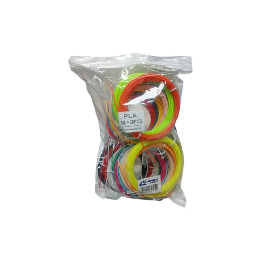 Paquete De Filamentos PLA 5M 20PCS Color Surtido
