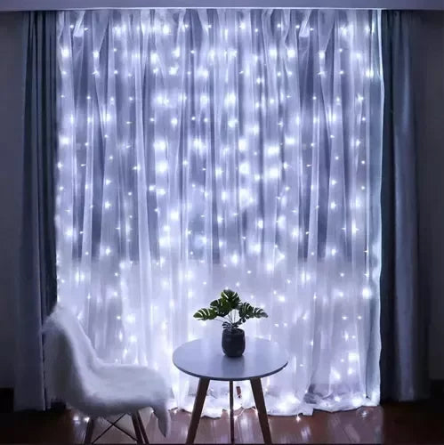 Cortinas De Luces Led Tipo Lluvia Enchufe 220V Frio MDP