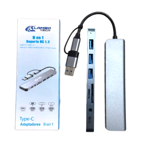 Adaptador Hub USB TipoC Multi Puertos Notebook 62