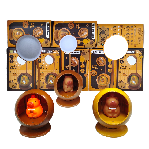 Lampara Velador Recargable USB Capibara Redonda 33