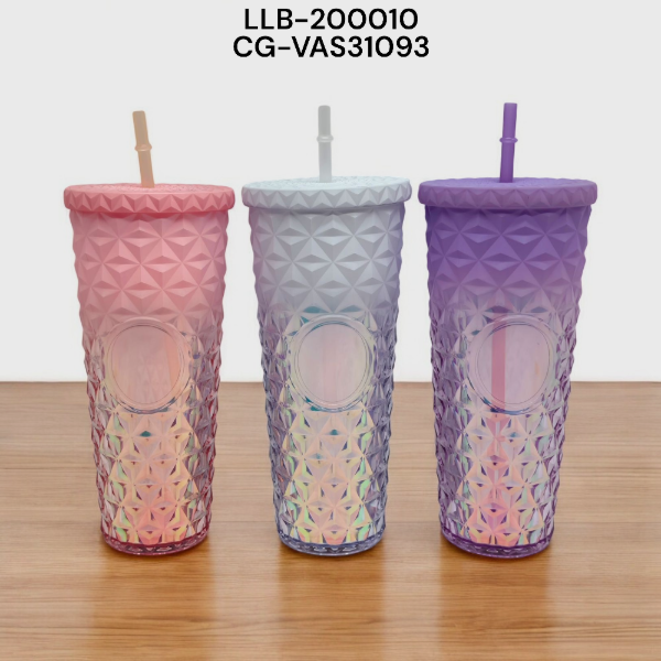 Vaso Plástico Con Sorbete Brillante 720ML LLB-20010