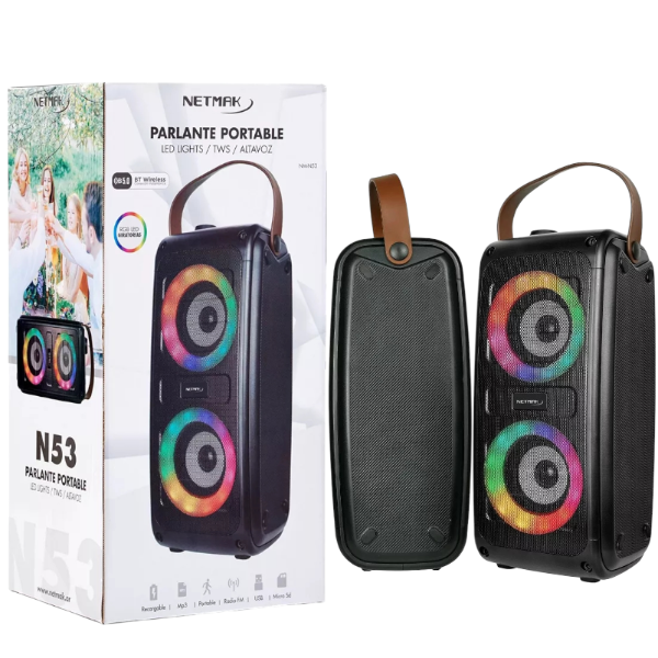 Parlante Bluetooth Inalambrico Recargable 3"x2 Netmak N53